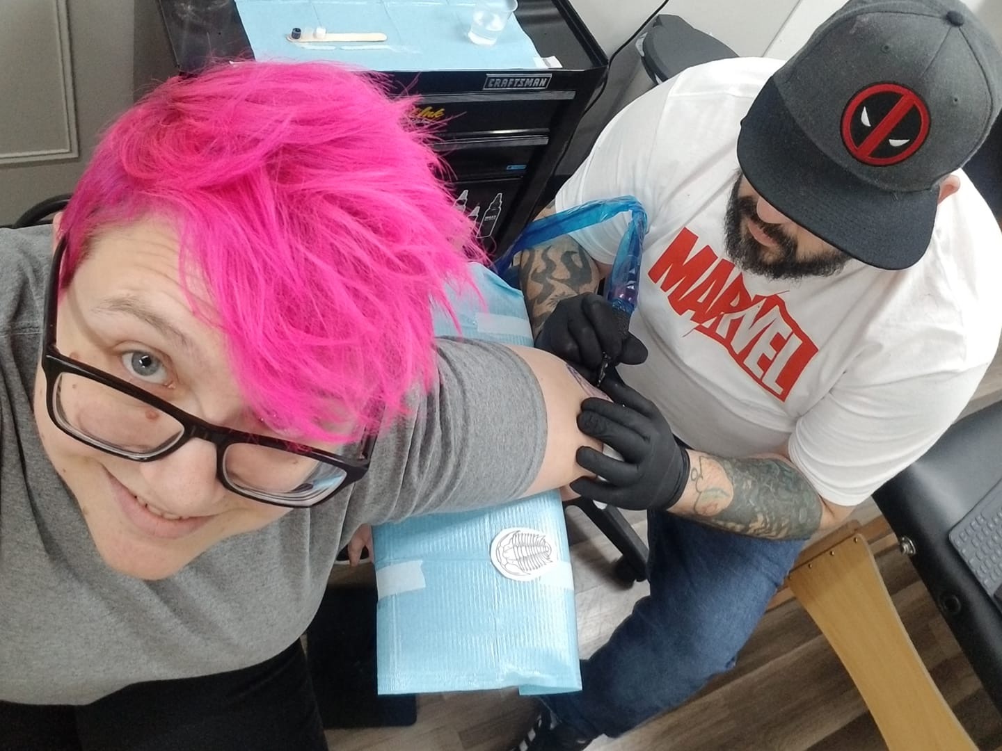 Matt tattooing Britta